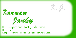 karmen janky business card